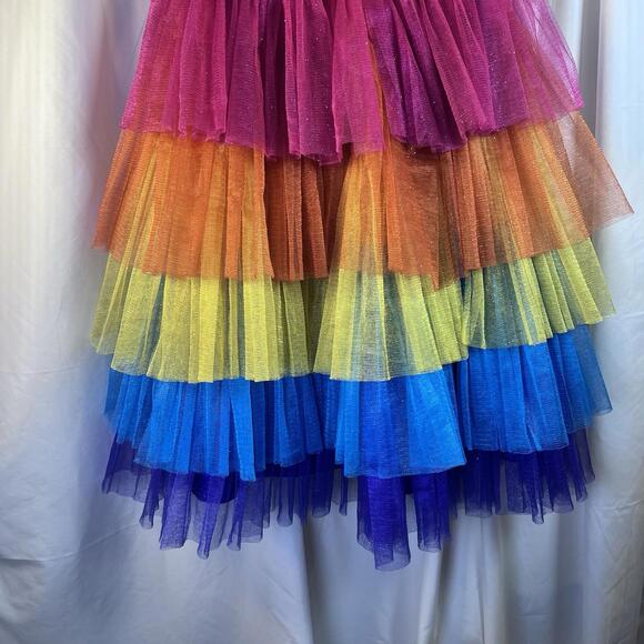 Just Pretend Layered Rainbow Tutu Skirt Ruffle Petticoat Kids One Size Fits Most - Picture 6 of 9
